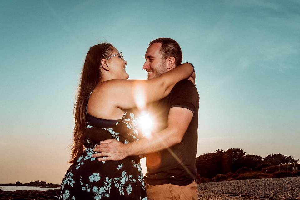 Séance d’engagement à la plage