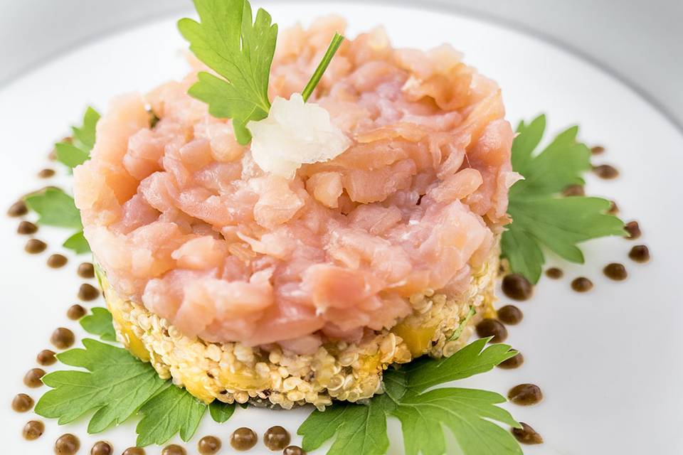 Tartare quinoa saumon mangue