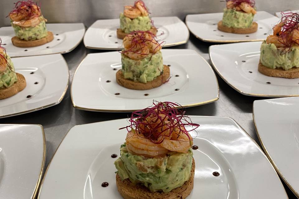 Tartare d’avocat crevettes