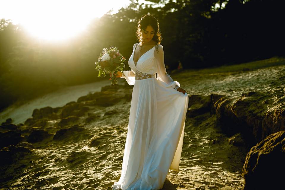 Carla au couché du soleil