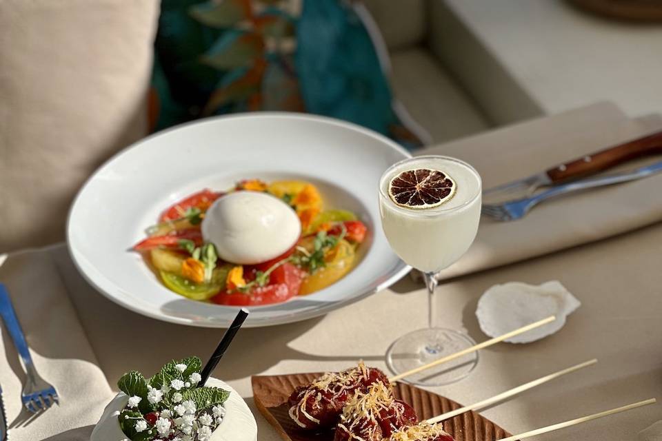 Shooting cocktails et plat