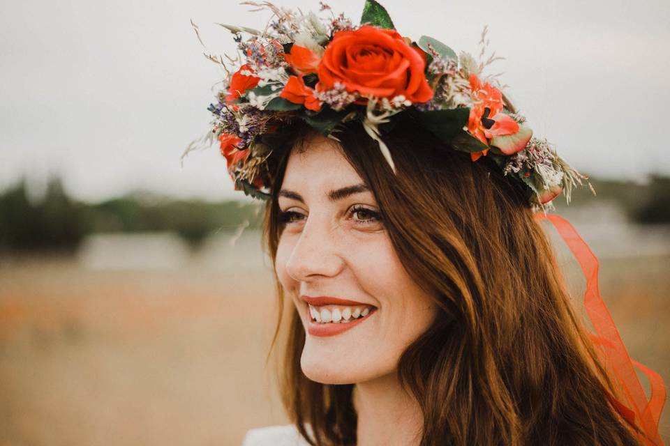 Elopement boho et coquelicots