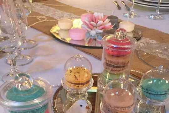 Décoration de table avec macarons