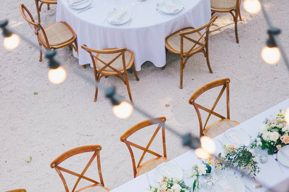 Table des mariés vu du balcon
