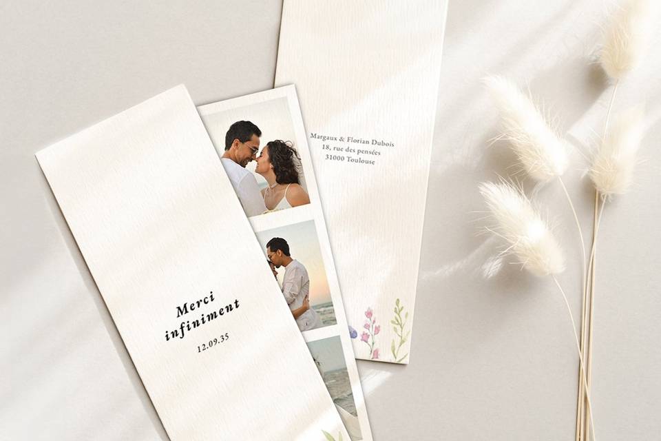 Remerciement mariage photo