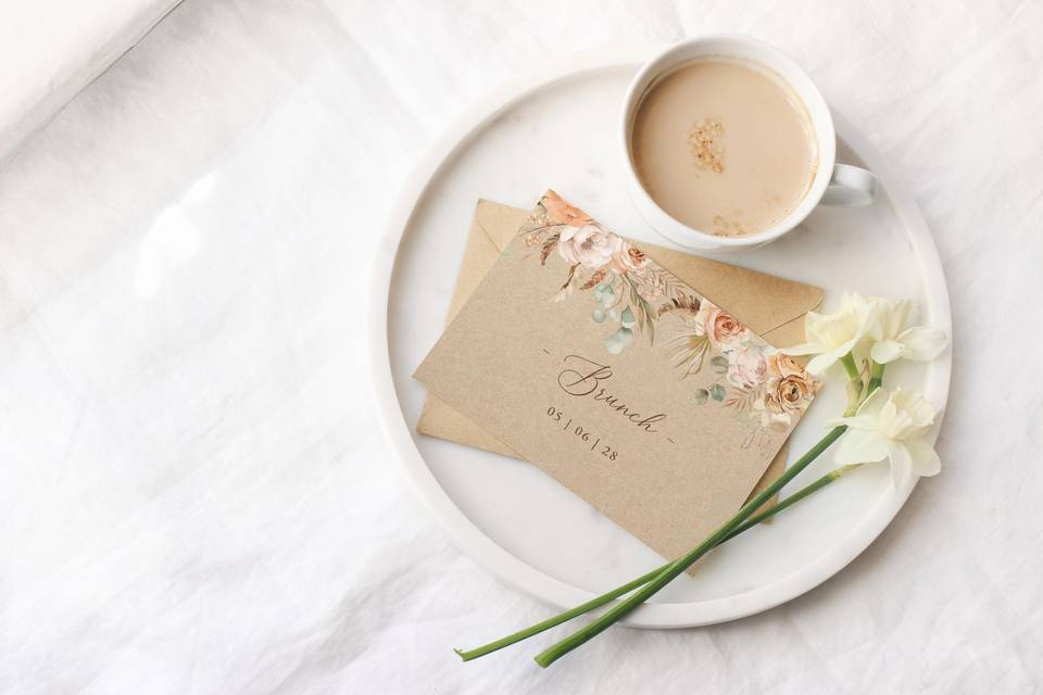 Carte invitation brunch bohème
