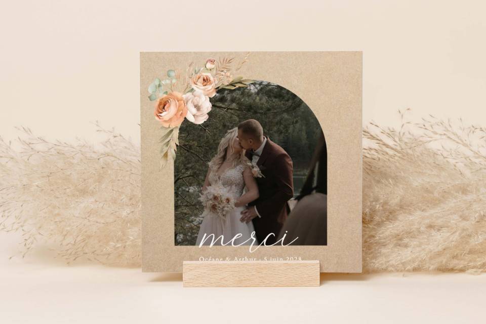 Remerciement mariage bohème
