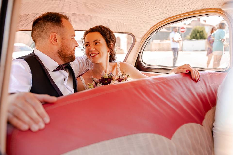 Les mariés avant le cocktail