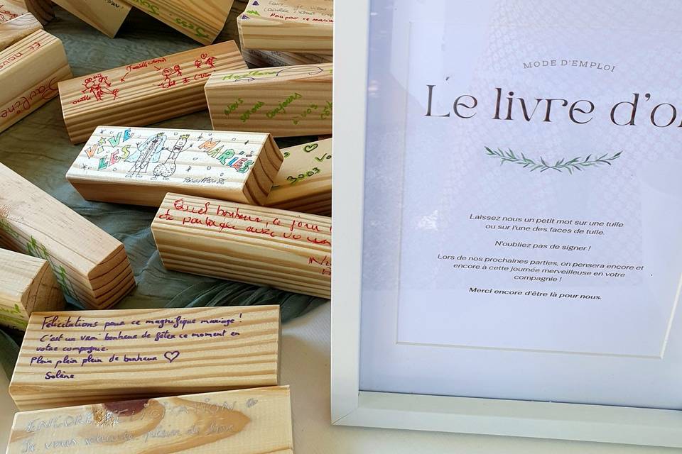 Un livre d'or, en kapla