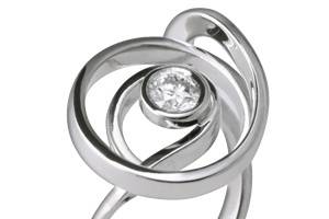 Bague INFINITY, or blanc et diamant