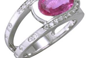 Bague AVALON, saphir rose et diamants