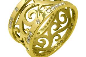 Bague 1632 en or jaune et diamants