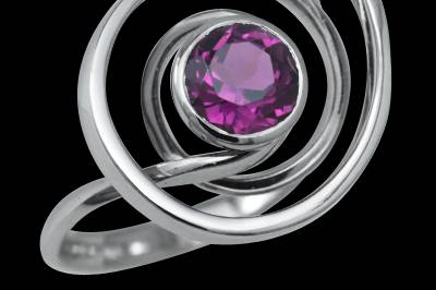 Bague INFINITY en or blanc et tourmaline rose