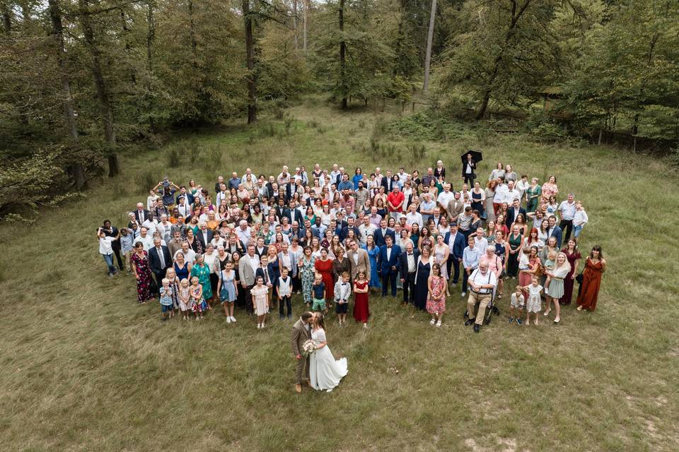 Photo de groupe au drone