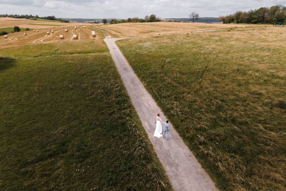 Séance couple au drone