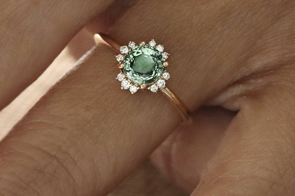 Bague saphir vert Romane