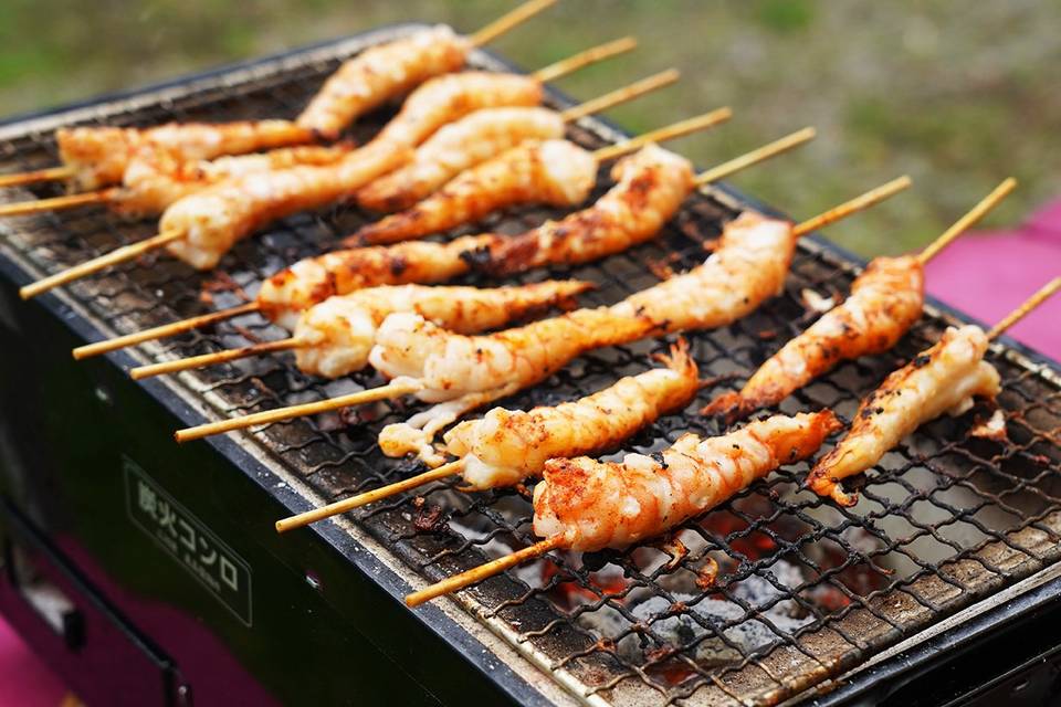 Yakitori gambas satay