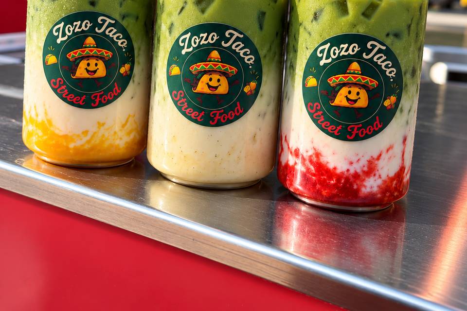 Matcha mangue, vanille, fraise