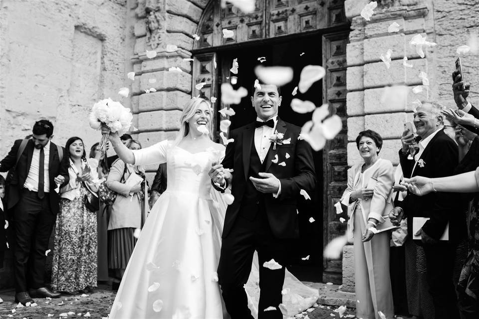 Exit of the wedding ceremony