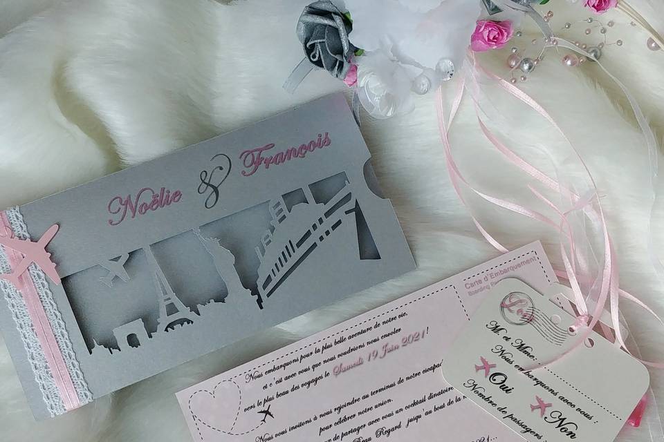 Mariage voyage faire-part