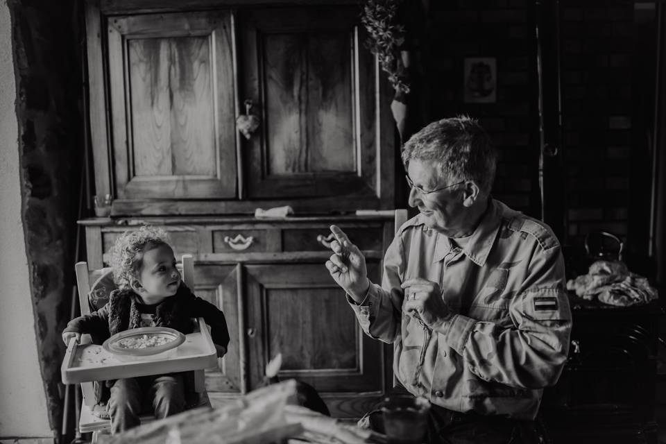 Avec papy noir et blanc