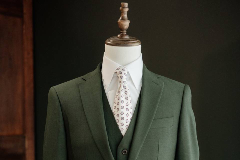 Costume 3 pièces vert