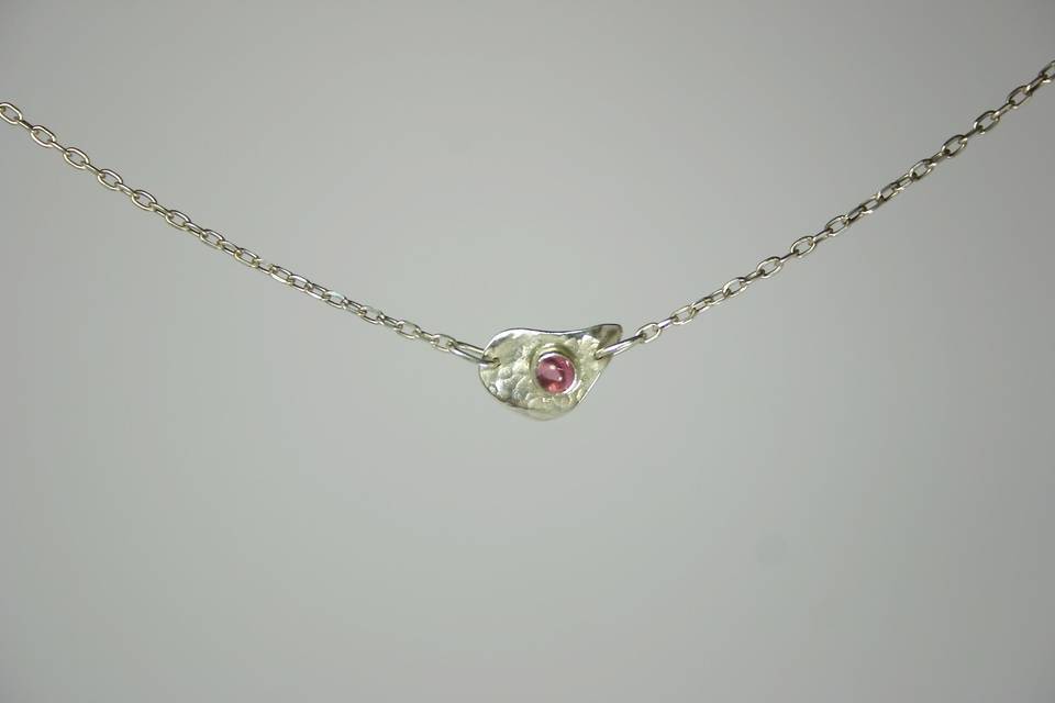 Collier argent et tourmaline