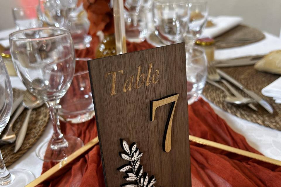 Numéro de table personnalisé