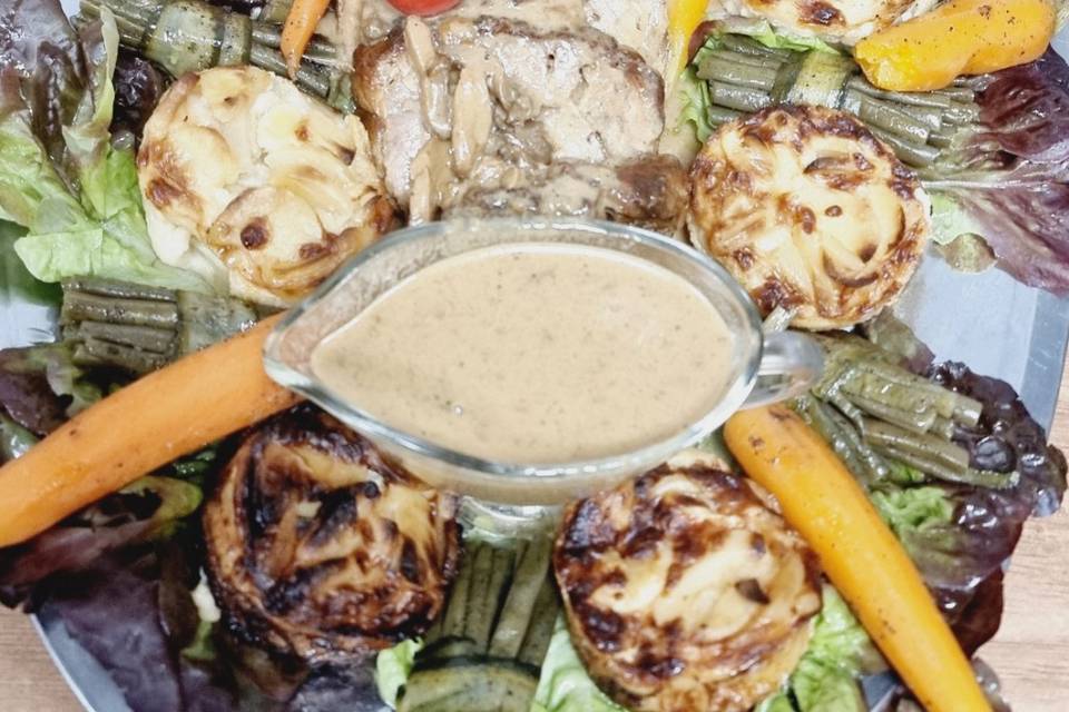 Routi plat traditionnel rôti