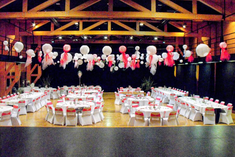 Décoration mariage vue scène