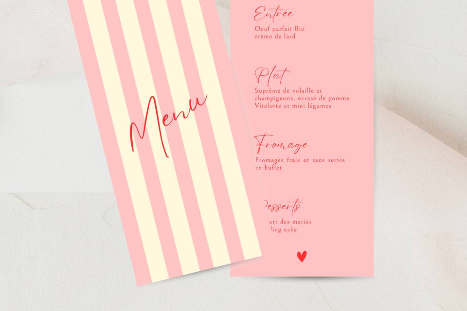 Menu coloré