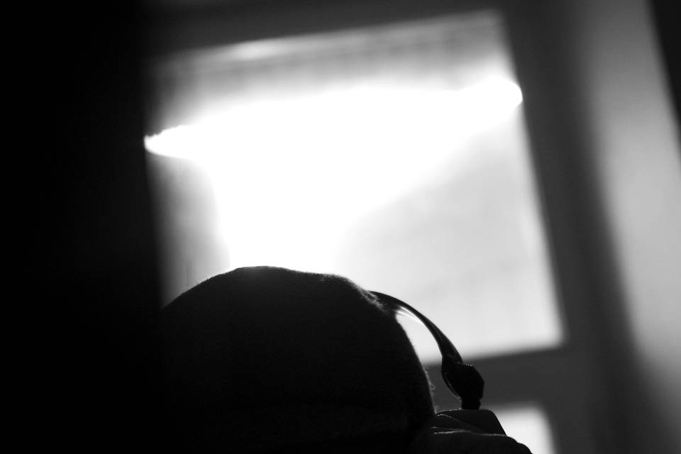B&W DJ silhouette