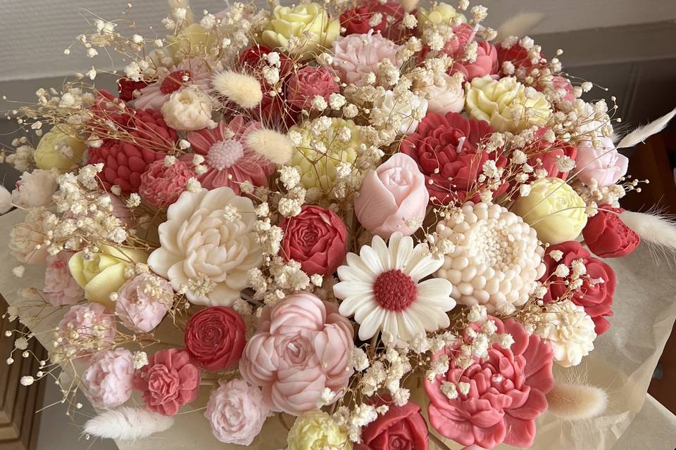 Bouquet de fleurs en cire