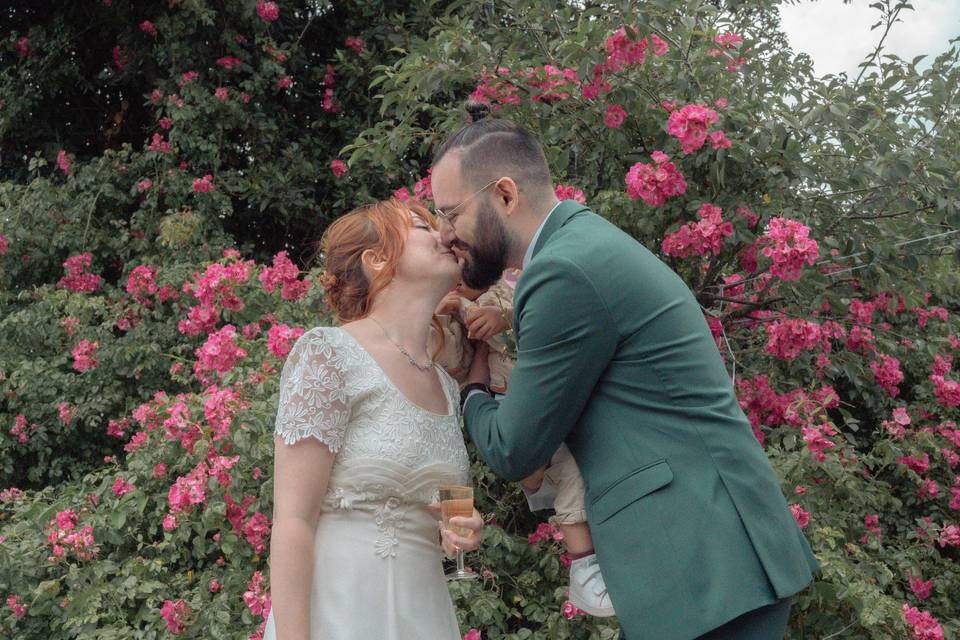 Mariage champêtre couple