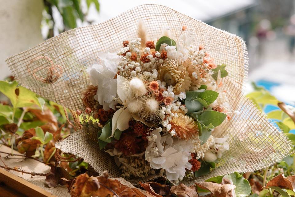 Bouquet de mariée séché