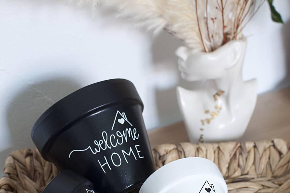 Pots noir et blanc