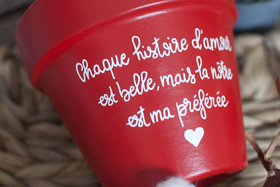 Pot avec texte - Rouge