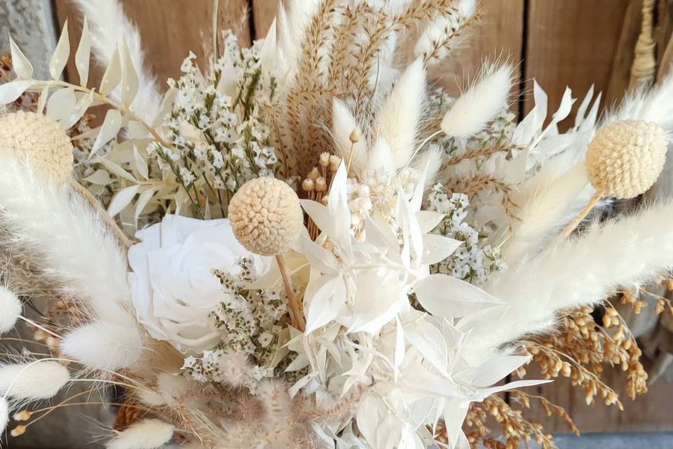 Bouquet de mariée fleurs séché