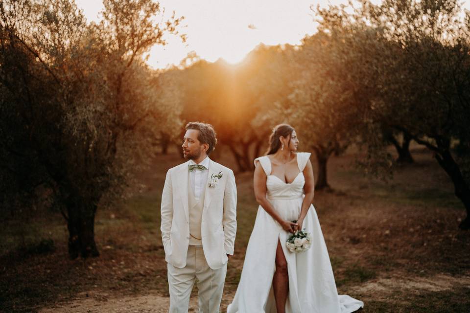 Mariage à la golden hour