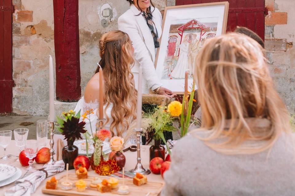 Live painting des mariés