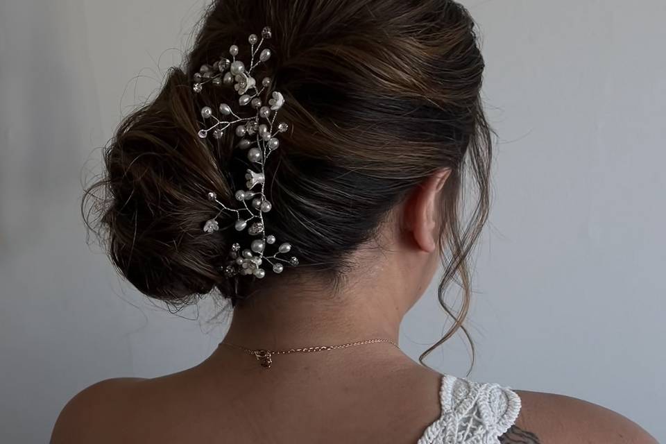 Mariée chignon bas