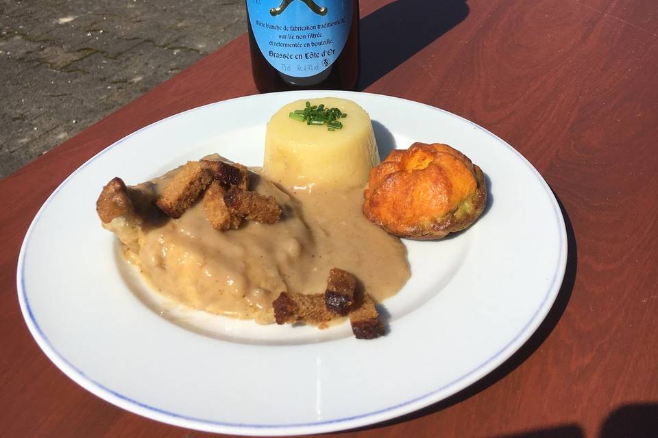 Suprême de poulet bierre blanc