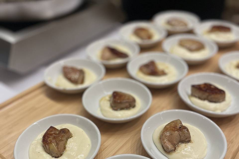 Foie gras poêlé espuma truffé