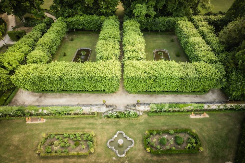 Vue en drone jardins