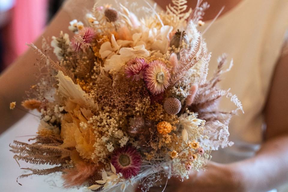 Bouquet de mariée pastel