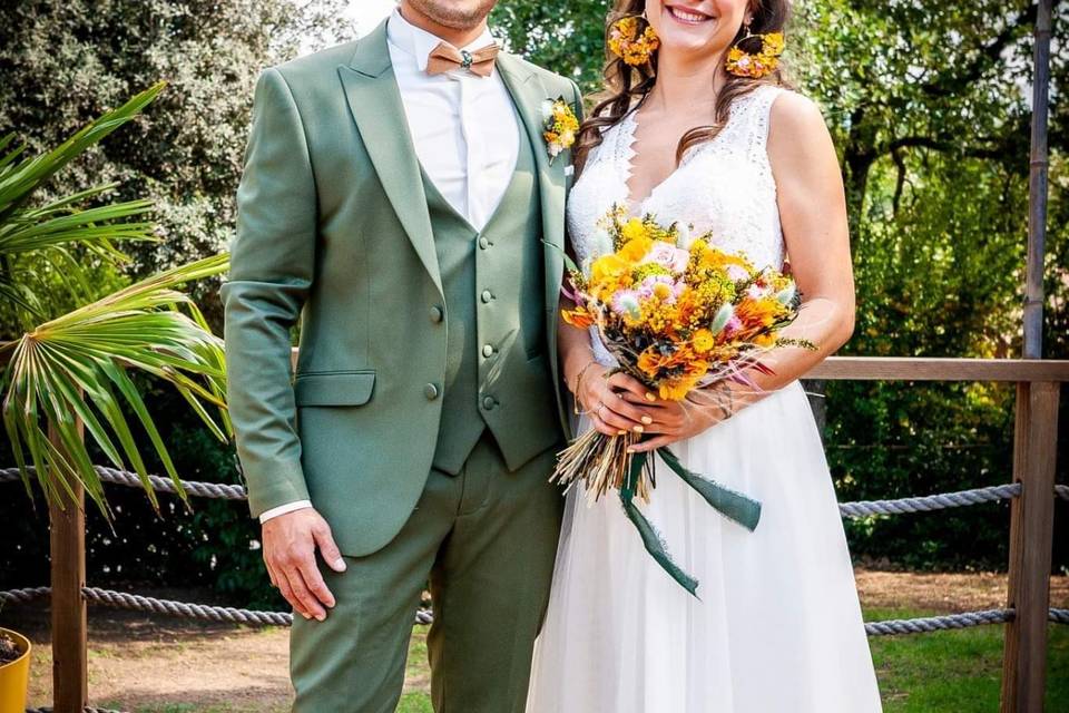 Bouquet de mariée coloré