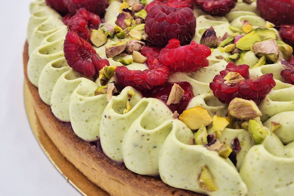 Tarte framboise pistache