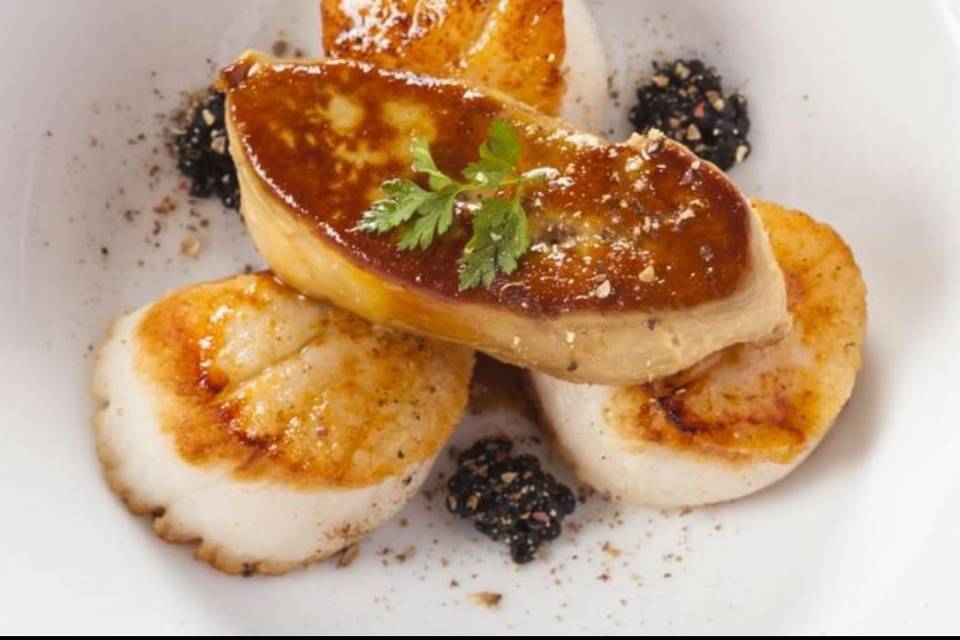 Saint Jacques foie gras caviar
