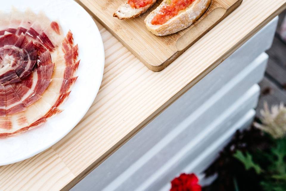 Jambon + pain à la tomate