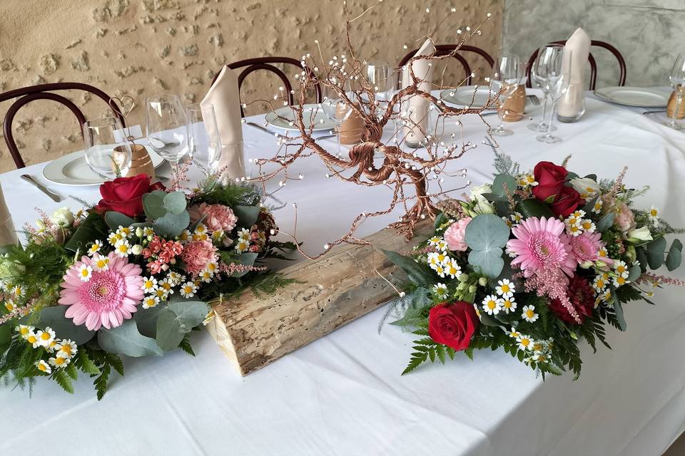 Décor table des mariés